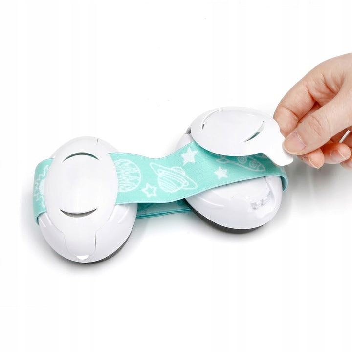 Casti antifonice pentru bebelusi si copii, Zola, cu banda elastica, ajustabile, reduc zgomotul, protejeaza auzul, ergonomice, model spatiu, alb/verde menta Casti antifonice pentru bebelusi si copii, Zola, cu banda elastica, ajustabile, reduc zgomotul, protejeaza auzul, ergonomice, model spatiu, alb/verde menta